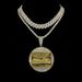 Large Round Hip-Hop Men's Necklace Last Supper Inlaid With Rhinestones Alloy Pendant Jewelry_ipsvogv.com