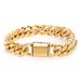 Hip Hop Flip Buckle Stainless Cuban Trendy Brand Personalized Round Ground Encrypted Titanium Steel Men's Bracelet_ipsvogv.com