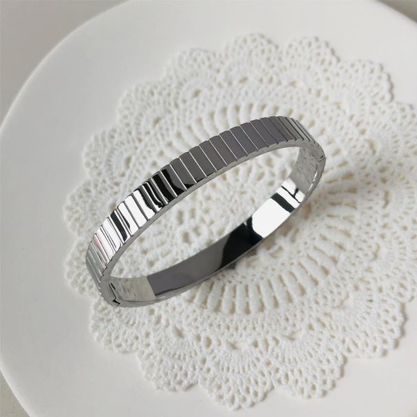 Women’s Jewelry Set Fashion 8mm Stainless Steel Gold Steel Leather Belt Watch Strap Bracelet Hot Selling High Polished Striped Watch Strap Bracelet_ipsvogv.com