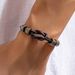 hip hop personality leather ring bracelet men's simple fashion high end retro knotted bracelet men's jewelry_ipsvogv.com