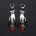 Gothic dark blood drop heart palm earrings female ins style creative design water drop ruby hand earrings_ipsvogv.com