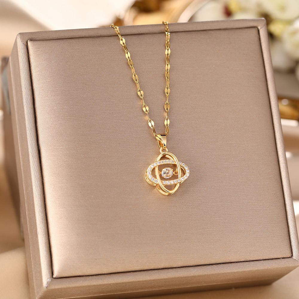 Korean Version Titanium Steel Necklace, Women's Agile Clover Pendant, Simple Collarbone Chain, Birthday Gift For_ipsvogv.com