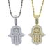 Hip Hop New Star Palm Pendant With Full Diamond Men's Necklace_ipsvogv.com