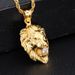 New Dia Inlaid Lion Head Pendant Necklace Cool Men's Fashion Jewelry Personalized Gift_ipsvogv.com