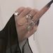 New Fringe Finger Plain Butterfly Pendant Chain Opening Adjustable Ring_ipsvogv.com