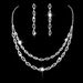 2023 New Trend Bridal Jewelry Exquisite Full Diamond Double Layer Marquise Necklace Earrings Wedding Dress Accessories_ipsvogv.com