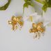 INS Retro Plated Titanium Steel Pearl Flower Korean Earrings_ipsvogv.com