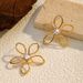 Women’s Jewelry Set Fashion Flower Five Petal Flower Pearl 18k304 Stainless Steel Bracelet Earring Earring_ipsvogv.com