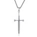 Retro knight ancient sword weapon cross necklace sword self defense spike titanium steel pendant functional jewelry_ipsvogv.com