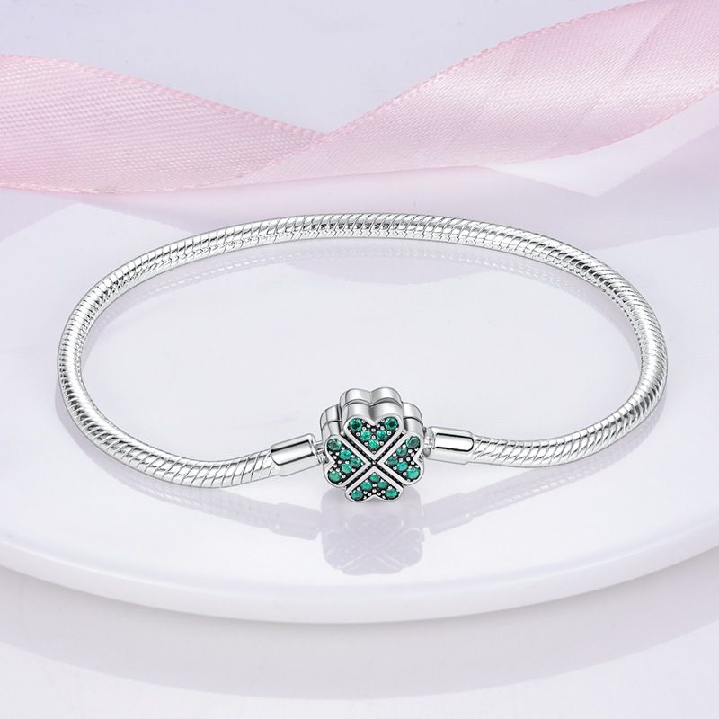 Women's Jewelry Copper Plated S925 Silver Bracelet Four Leaf Clover Dream Catcher Snake Bone Chain Bead Pendant_ipsvogv.com
