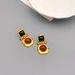 Wind Natural Red Black Agate Brass Plated True Gold Light Luxury Silver Needle Earrings_ipsvogv.com