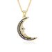 Light Luxury Copper Plated Colored Zircon Moon Love Pendant Necklace Female Niche Internet Celebrity Versatile Necklace_ipsvogv.com