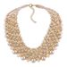 Qiman Popular Handmade Turquoise Crystal Pearl Aluminum Chain Short Necklace NK-01561_ipsvogv.com