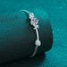 Pure Silver Women's Double Chain Push-pull Design With 2 Carat Moissanite Bracelet_ipsvogv.com