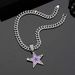Unisex Personality Hip-Hop Pendant Fashion Full Diamond Blue Pentagram Necklace Jewelry_ipsvogv.com