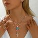 Minimalist cross double layered design Devil's Eye necklace with personalized zircon inlay, niche high-end earrings_ipsvogv.com
