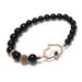 New Hollowed Out Design With Diamond Studded Black Agate And Twin Bead Bracelet For Yiwu Small Commodities_ipsvogv.com