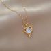 Steel 【 Titanium 】 Love Zircon Light Luxury Temperament Gorgeous Full Diamond Necklace Women's Versatile Collarbone 【 】 【 】 【 】_ipsvogv.com
