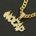 Hip Hop Cool Full Diamond Men's Necklace Flame Letter Pendant Nightclub Rap Singer Cuban Chain Accessories_ipsvogv.com