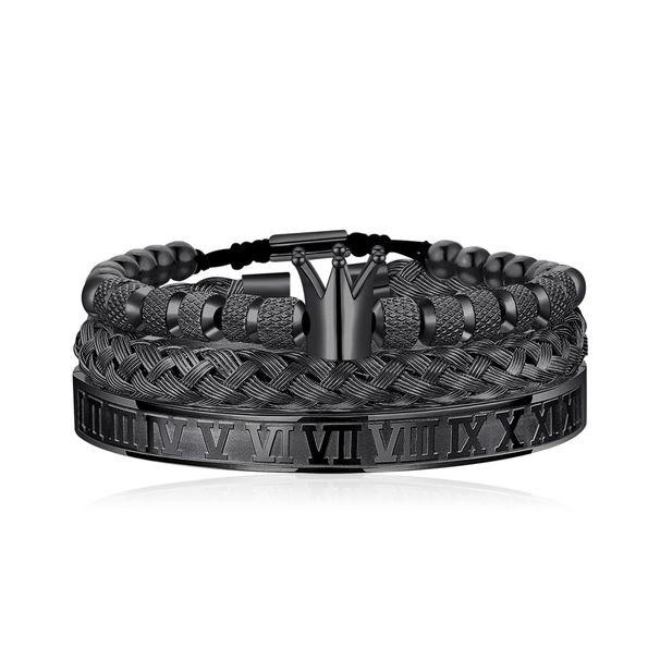 Fashionable Atmospheric Metal Trendy Combination Steel Bracelet, Simple Lucky Men's And Women's Universal Crown Bracelet_ipsvogv.com