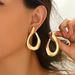 Geometric Niche Sweet Cool Earrings Personality Exaggerated Twisted Design Earrings High End Sense Of Versatile U Shaped Earrings For Women_ipsvogv.com
