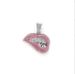 Personalized Full Diamond Red Pendant For Men, Trendy Cuban Chain Hollow Out Alloy Rhinestone Sexy Lip Necklace_ipsvogv.com