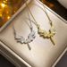 2023 Angel Wings Pendant Titanium Steel Necklace for Feminine Fade, Light Luxury Feminine Design Collar Chain_ipsvogv.com