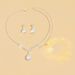 Jewelry Bride Accessories Zircon Necklace Earrings Chain Women's Decoration Set_ipsvogv.com
