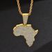 Personalized full diamond map pendant men's Cuban chain necklace hip hop trendy necklace all match net celebrity necklace_ipsvogv.com
