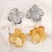 E13239ZA 3D Flower Earrings, Fashionable Commuter, High End, Metallic Stripe Earrings_ipsvogv.com