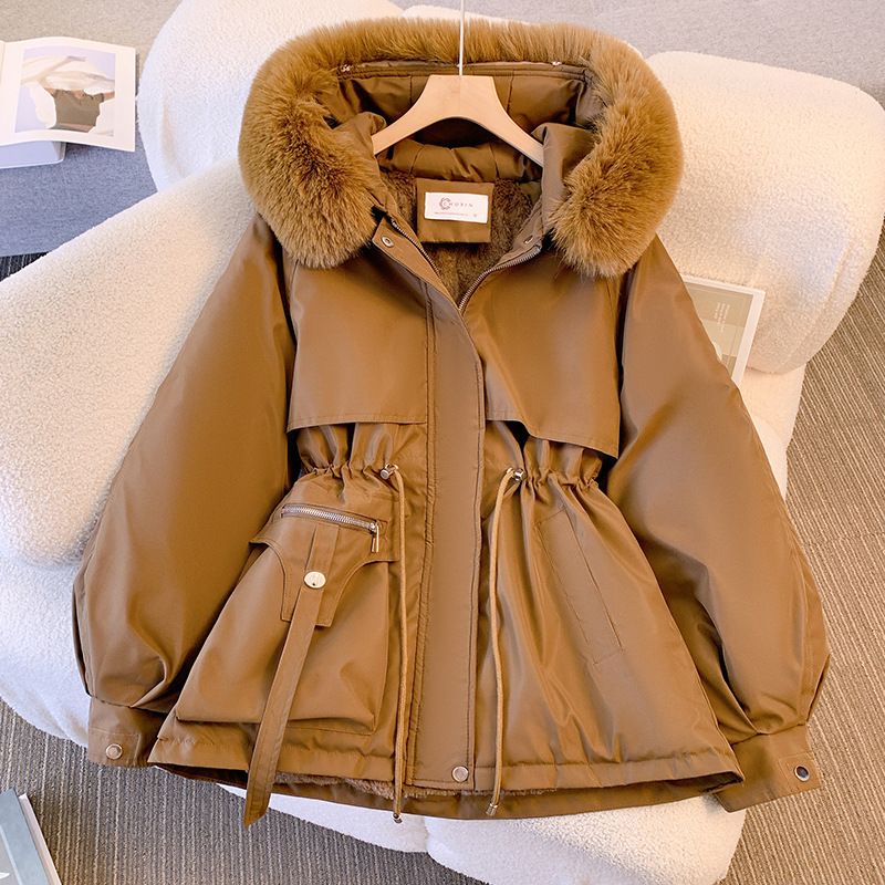 Women's Clothing winter new Korean style fashion Warm jacket cotton jacket thickened plus velvet large size warm coat_ipsvogv.com