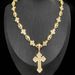 Men's Hip-Hop Cross Pendant Necklace With Zircon Stones, Cuban Chain, 51-60cm, Silver & Gold Men's Hip Hop Necklace_ipsvogv.com