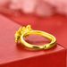 Gold Plated Non Fading Double Flower Gold Women's Ring With Adjustable Finger Ring, Birthday Gift_ipsvogv.com