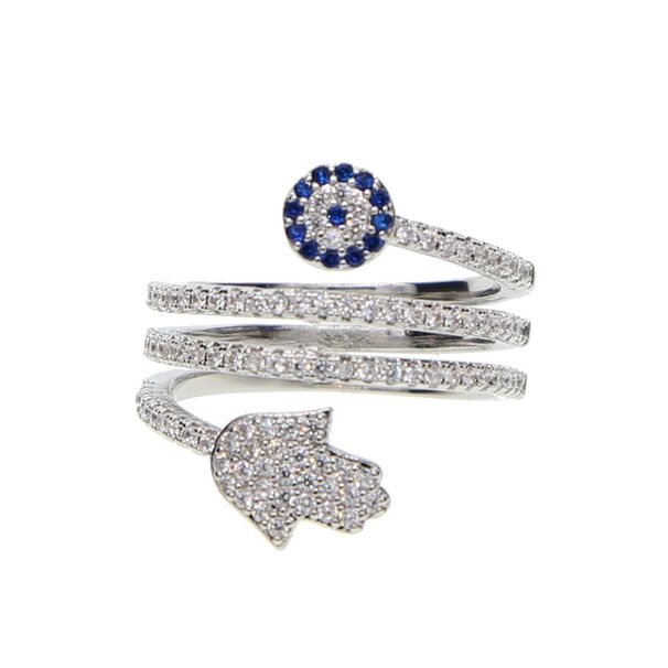 Fashion Trend New Palm Eye Zircon Ring Hip Hop Micro Inlaid Zircon Women's Ring_ipsvogv.com