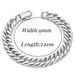 Ins Simple Trendy 11MM Cuban Chain Hip Hop Rap Titanium Steel Men's Versatile Square Buckle Bracelet_ipsvogv.com