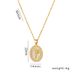 Women's French Elegant White Shell Rose Gold Coin Pendant Freshwater Pearl Titanium Steel Necklace_ipsvogv.com