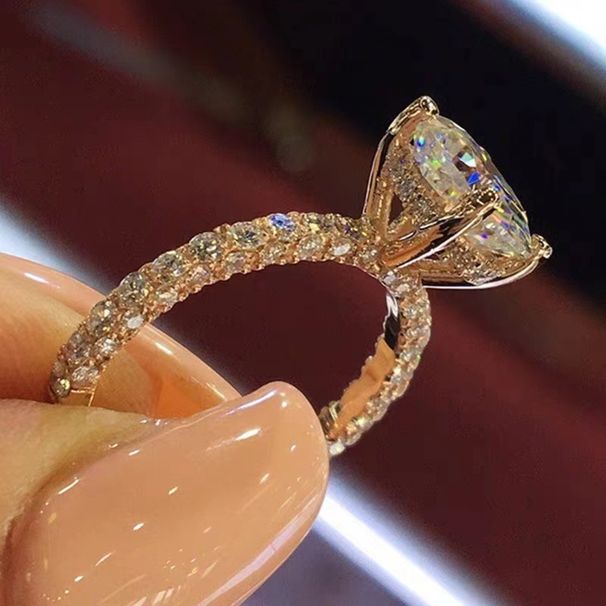 New Wish Hot Selling Style Temperament Exquisite High End Flash Diamond Round Princess Ring European And American Fashion Female Diamond Ring_ipsvogv.com