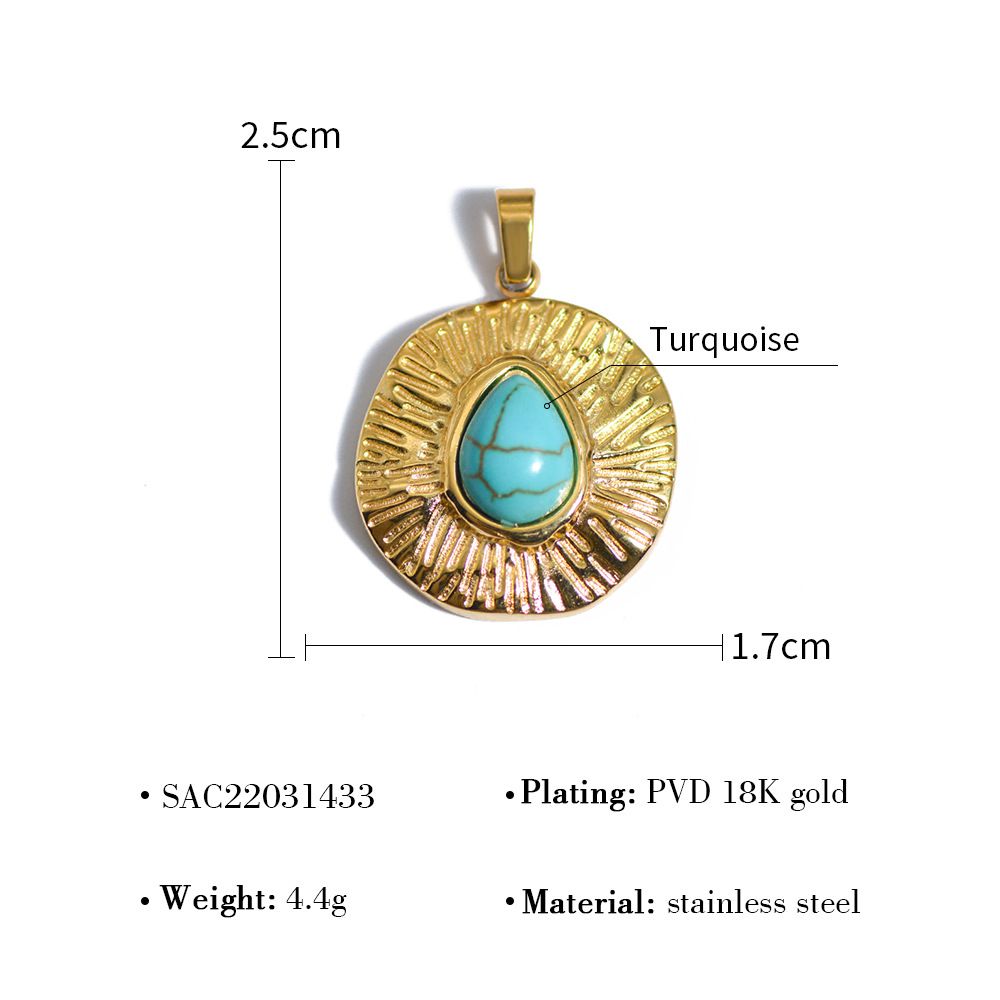 Women's Jewelry Necklace Pendant Accessories Titanium Steel Jewelry Accessories A Variety Of DIY Natural Stone Drop Oil Pendant_ipsvogv.com