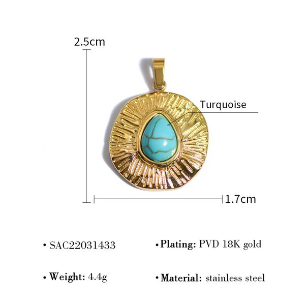 Women's Jewelry Necklace Pendant Accessories Titanium Steel Jewelry Accessories A Variety Of DIY Natural Stone Drop Oil Pendant_ipsvogv.com
