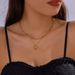 INS Stle Luxur Double-laer Chain Heart-shaped Pendant For Women's Fashion, Genuine Gold Plated Stainless Steel_ipsvogv.com