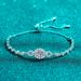 New Deyi Pure Silver Plated PT950 Gold Royal Blue Oval Bag, Mosang Stone Bracelet, Elegant, High Grade, Light Luxury_ipsvogv.com