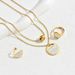 Ins Fresh Japanese and Korean Style Women's Ring Earring Necklace Personalized Zircon Set Round Clavicle Chain Versatile_ipsvogv.com