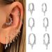 Unisex popular punk rivet round earrings for women with smooth zircon piercing earrings earrings_ipsvogv.com