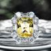 Cao Shi's High-end Light Luxury Style Sparkling Yellow Zircon Engagement Ring, Women's Fashion Party Jewelry_ipsvogv.com