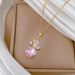【 】 Simple Butterfly Fashion Light Luxury Charm Gorgeous Full Diamond Necklace Women's Versatile Clavicle Chain Titanium_ipsvogv.com