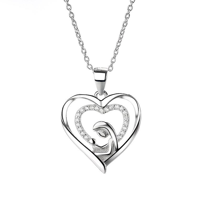 New Mother And Child Hug Necklace Female Love Pendant Clavicle Chain Fashionable Versatile Mother's Day Gift_ipsvogv.com