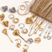 Fashionable And Elegant Stainless Steel Gold-Plated Heart Zircon Necklace Set For Women_ipsvogv.com