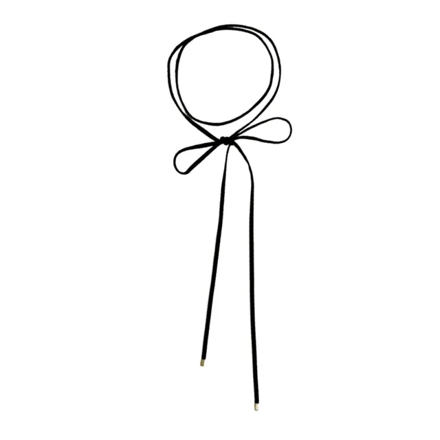 Fashion Korean Gothic Long Veets Rope Necklace Women Black Bowknot Choker Simple Neck Jewelry Collar Chocker Adjustable_ipsvogv.com
