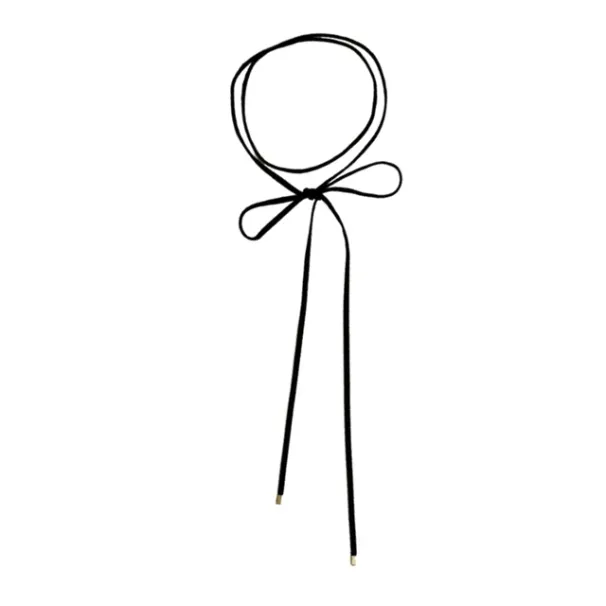 Fashion Korean Gothic Long Veets Rope Necklace Women Black Bowknot Choker Simple Neck Jewelry Collar Chocker Adjustable_ipsvogv.com