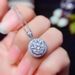 Cao Shi's Korean Edition Exquisite Mosang Stone Necklace, Super Sparkling Round Live Dangle, Simple and Light_ipsvogv.com